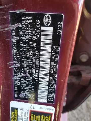 2013 TOYOTA AVALON BASE  