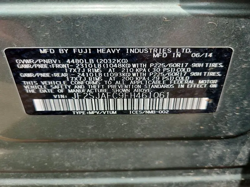 2015 SUBARU FORESTER 2.5I PREMIUM  