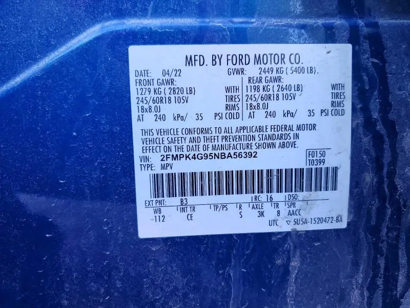 2022 FORD EDGE SE  