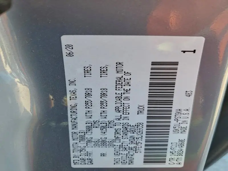 2020 TOYOTA TUNDRA CREWMAX SR5  