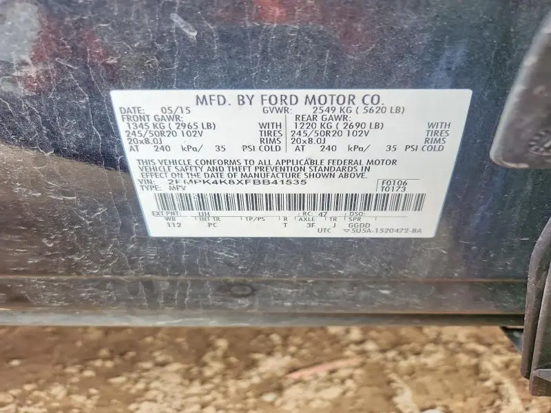 2015 FORD EDGE TITANIUM  