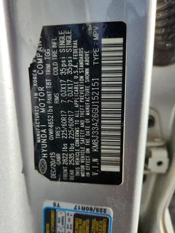 2016 HYUNDAI TUCSON LIMITED  