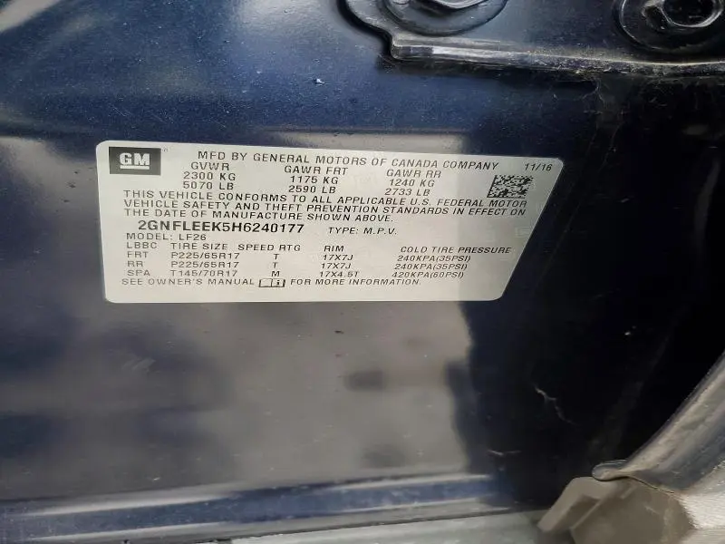 2017 CHEVROLET EQUINOX LS  