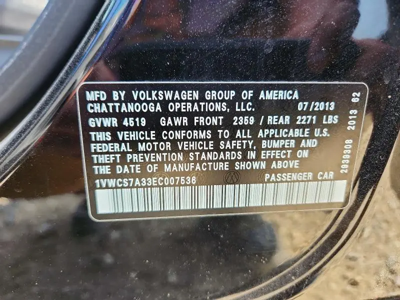 2014 VOLKSWAGEN PASSAT SEL  