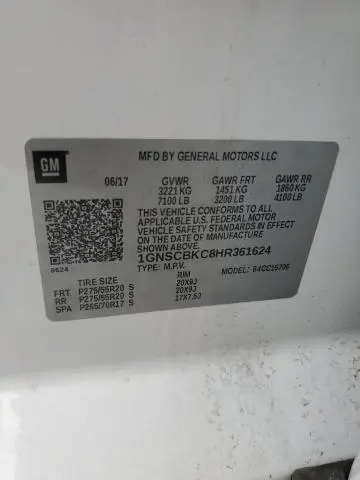 2017 CHEVROLET TAHOE C1500 LT  