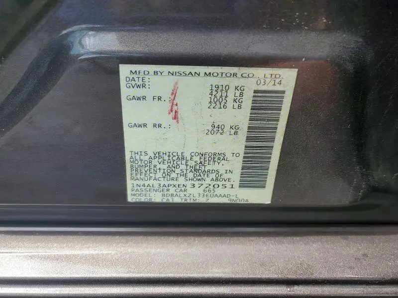 2014 NISSAN ALTIMA 2.5  