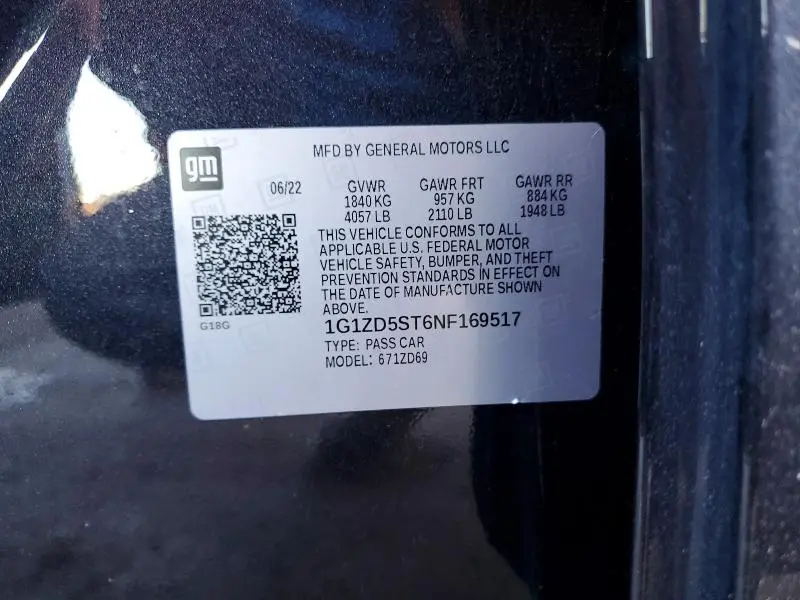 2022 CHEVROLET MALIBU LT  