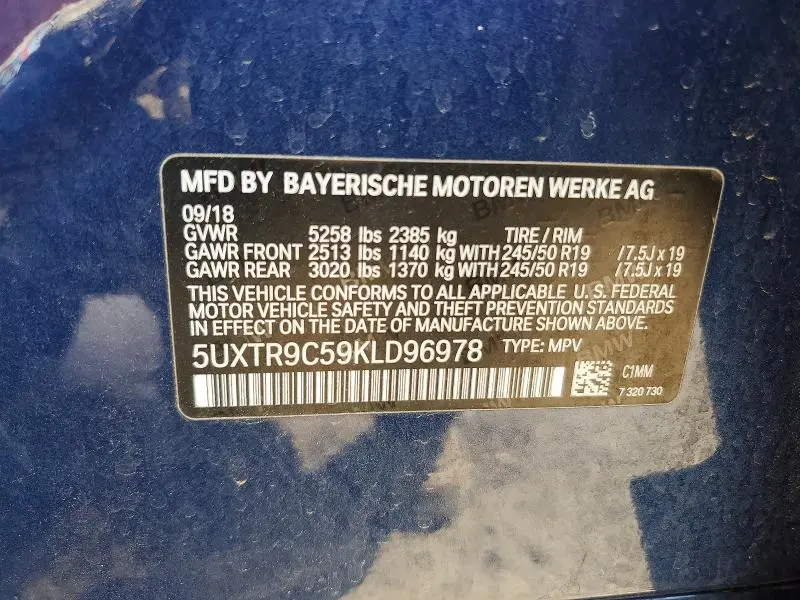 2019 BMW X3 XDRIVE30I  