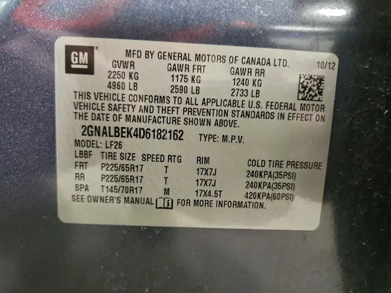 2013 CHEVROLET EQUINOX LS  