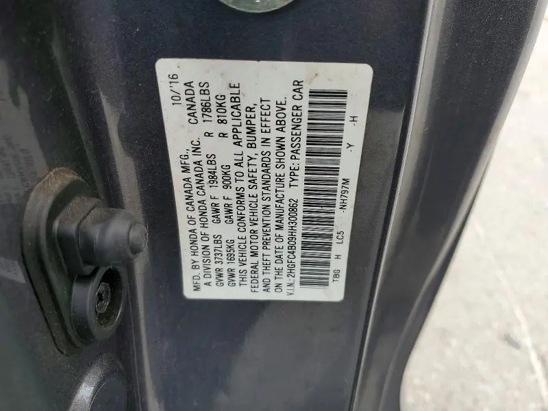 2017 HONDA CIVIC LX  