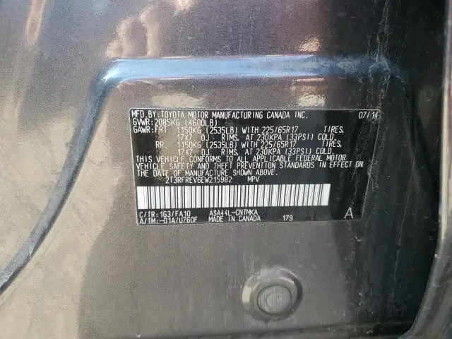 2014 TOYOTA RAV4 XLE  