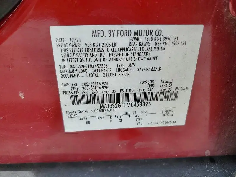 2021 FORD ECOSPORT SE  
