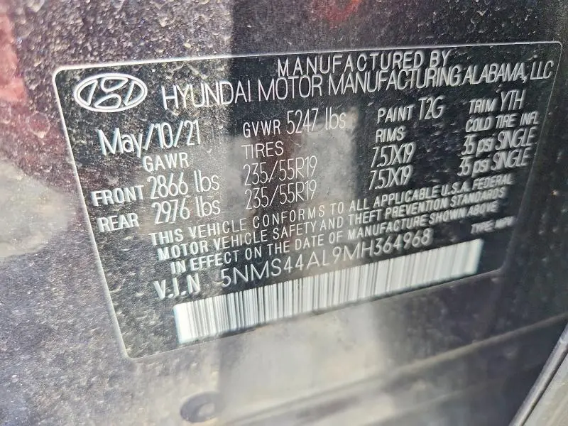 2021 HYUNDAI SANTA FE LIMITED  