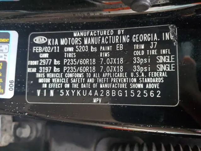 2011 KIA SORENTO EX  