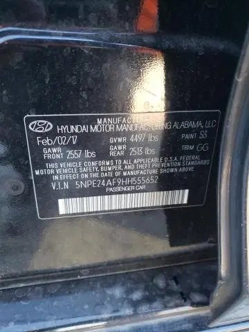 2017 HYUNDAI SONATA SE  