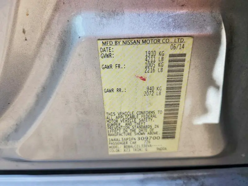 2015 NISSAN ALTIMA 2.5  