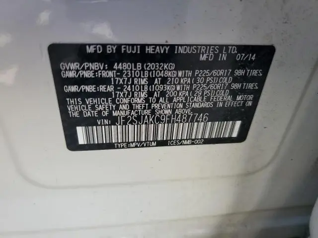 2015 SUBARU FORESTER 2.5I LIMITED
