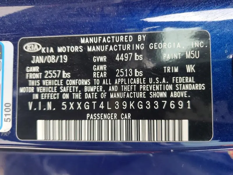 2019 KIA OPTIMA LX  