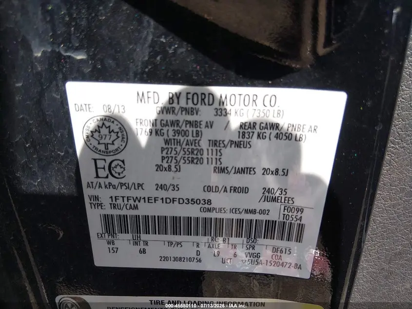 2013 FORD F-150 FX4
