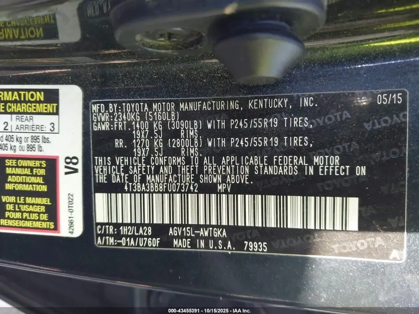 2015 TOYOTA VENZA XLE