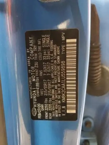 2020 HYUNDAI KONA SEL  