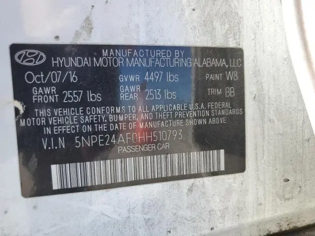 2017 HYUNDAI SONATA SE