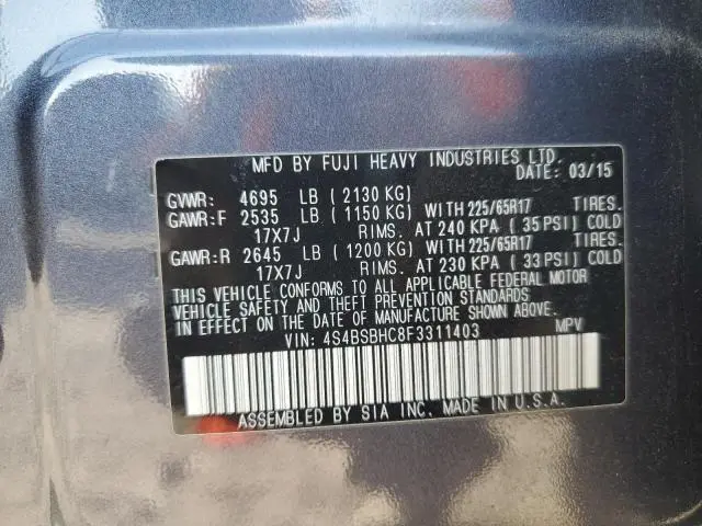 2015 SUBARU OUTBACK 2.5I PREMIUM  