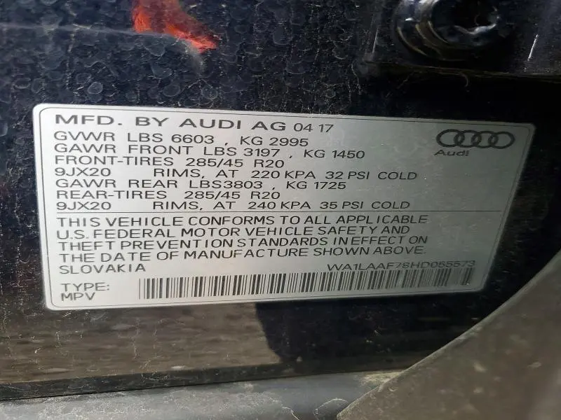 2017 AUDI Q7 PREMIUM PLUS  