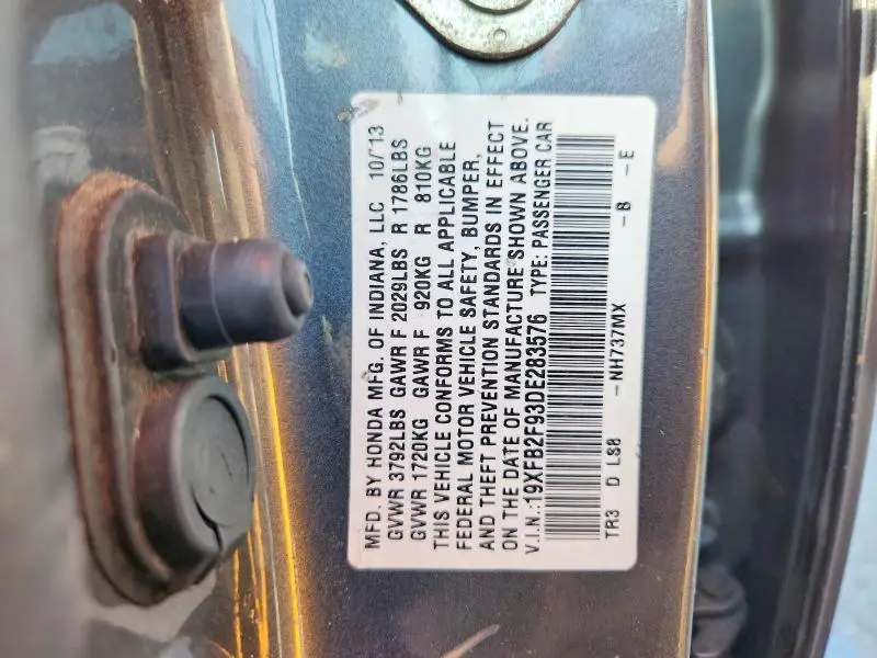 2013 HONDA CIVIC EXL  