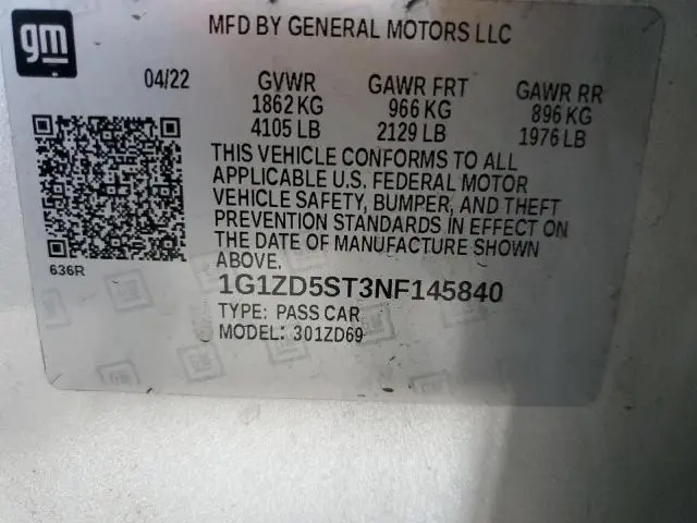 2022 CHEVROLET MALIBU LT  