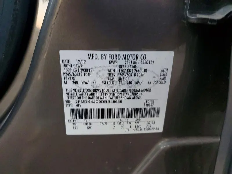 2013 FORD EDGE SEL  
