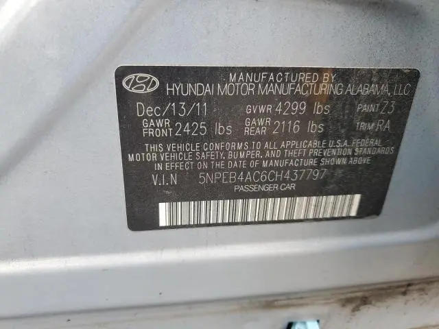 2012 HYUNDAI SONATA GLS