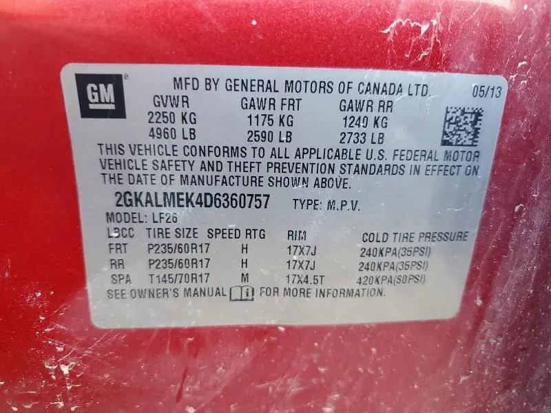 2013 GMC TERRAIN SLE  
