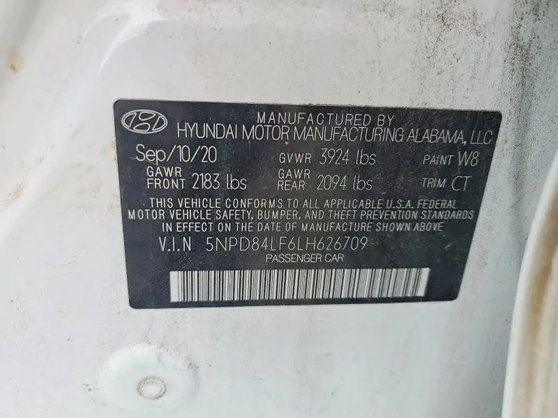 2020 HYUNDAI ELANTRA SEL  