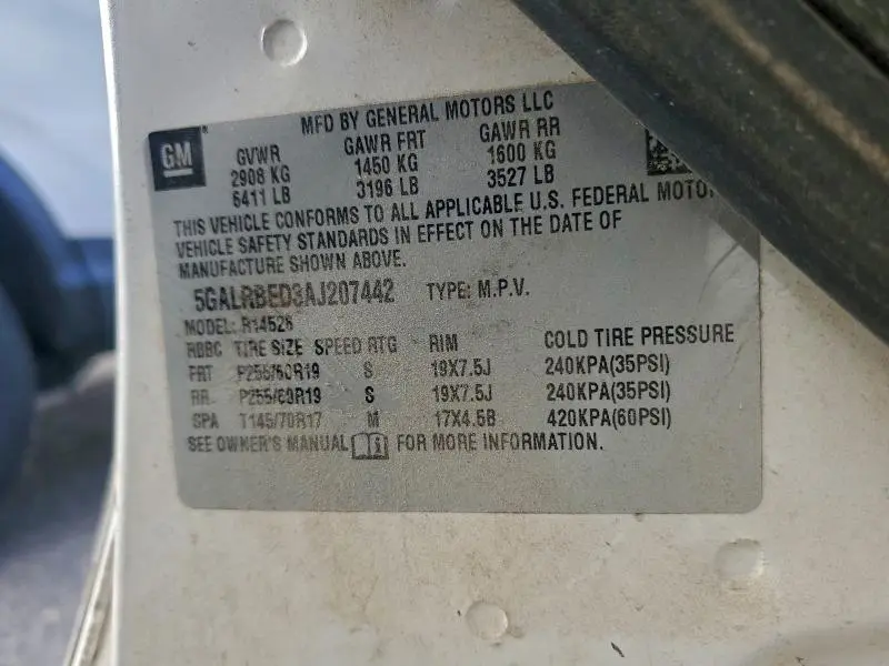 2010 BUICK ENCLAVE CXL  