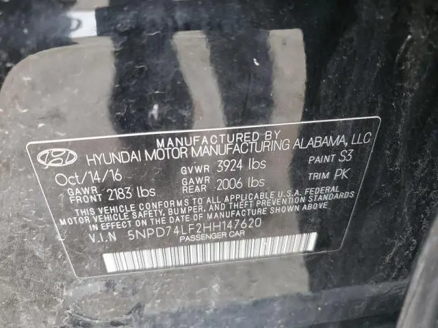 2017 HYUNDAI ELANTRA SE