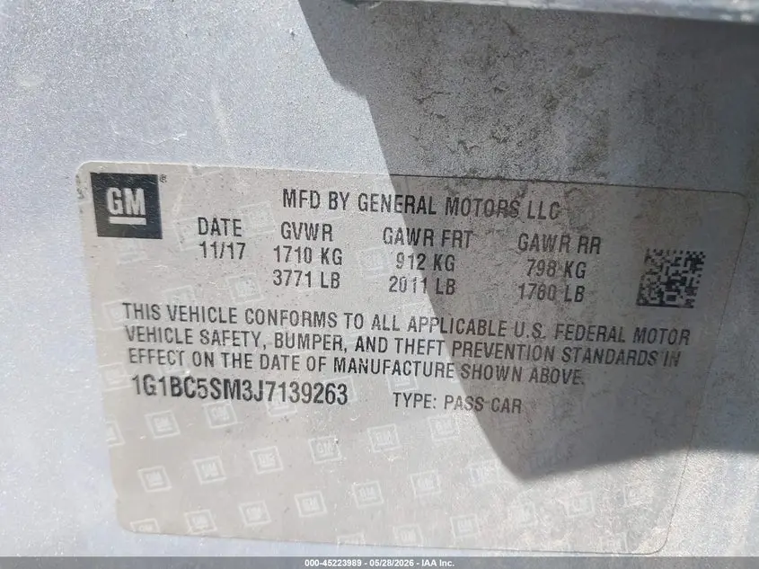2018 CHEVROLET CRUZE LS AUTO