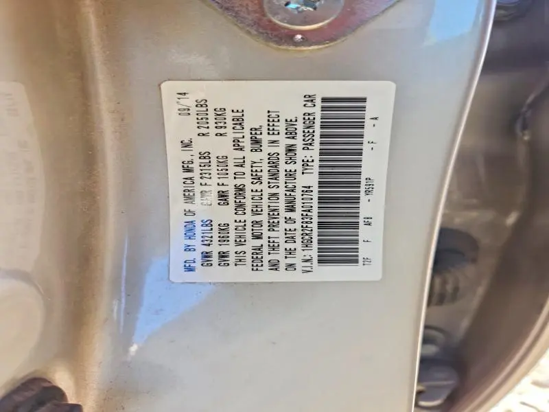 2015 HONDA ACCORD EXL  