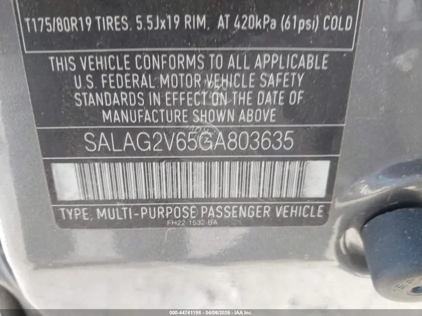 2016 LAND ROVER LR4  