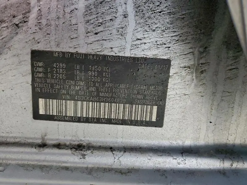 2017 SUBARU IMPREZA PREMIUM  