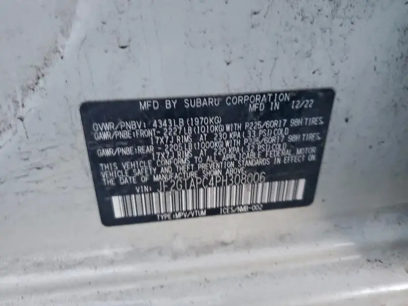 2023 SUBARU CROSSTREK PREMIUM  