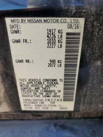 2016 NISSAN ALTIMA 2.5  