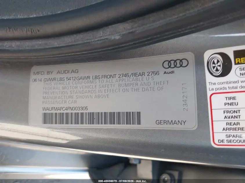 2015 AUDI A6 3.0 TDI PREMIUM PLUS