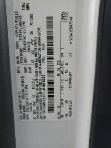 2020 FORD TRANSIT T-350  