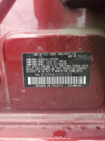 2013 SUBARU IMPREZA LIMITED  