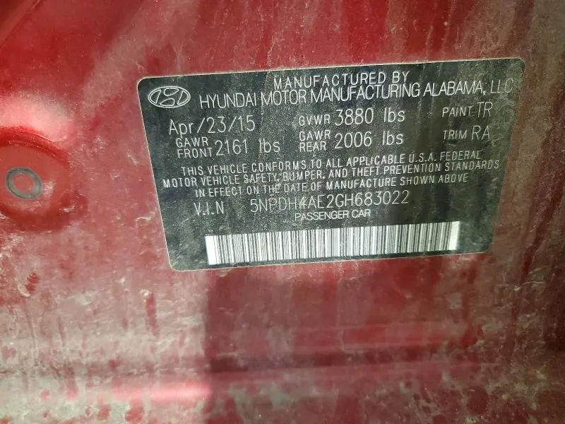 2016 HYUNDAI ELANTRA SE  