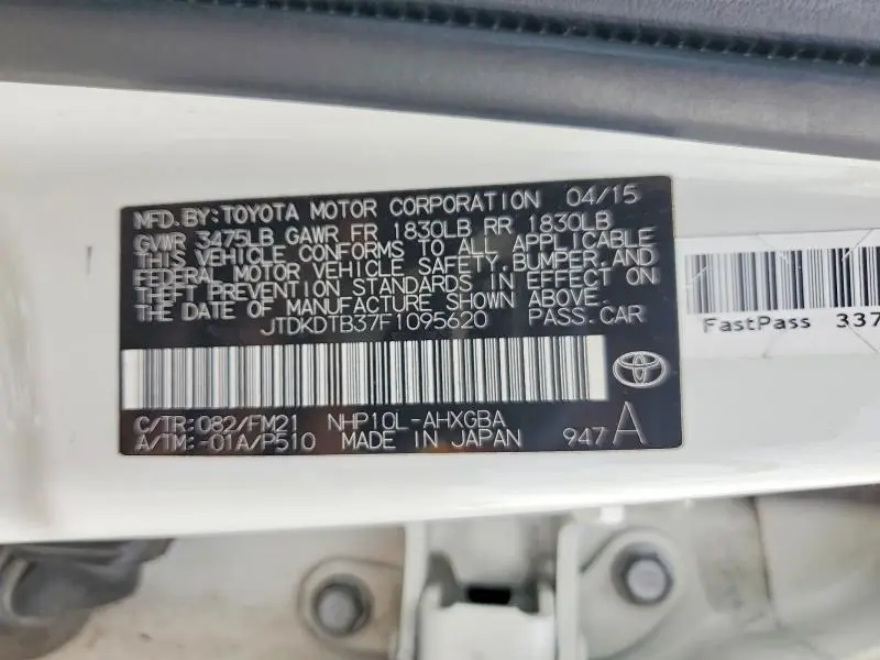 2015 TOYOTA PRIUS C THREE  