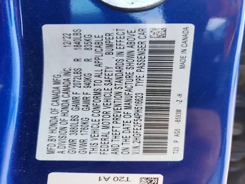 2023 HONDA CIVIC SPORT  