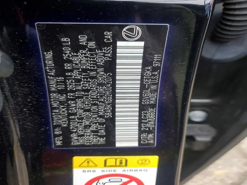 2017 LEXUS ES 350 BASE  