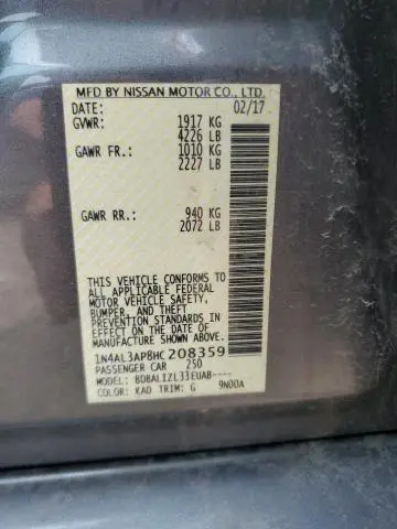 2017 NISSAN ALTIMA 2.5  